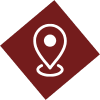 Location pin icon on a red background